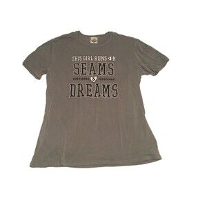 ATX Mafia t-shirt Womens L gray Seams & Dreams oversized baseball tee Sporty